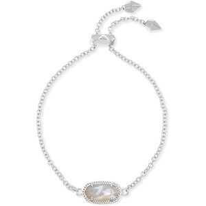 Kendra Scott Elaina Silver Adjustable Chain Bracelet in Ivory Mother-of-Pearl